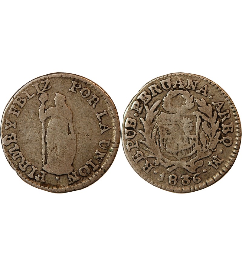 PEROU - 1/2 REAL ARGENT 1836