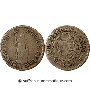 PEROU - 1/2 REAL ARGENT 1836