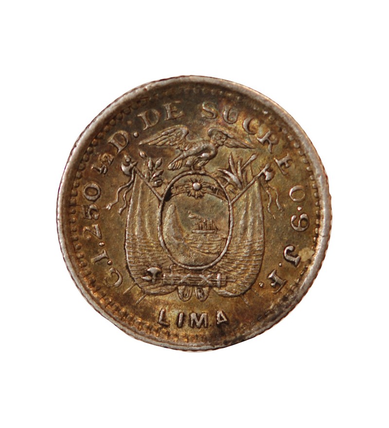 EQUATEUR - 1/2 DECIMO ARGENT 1902 LIMA