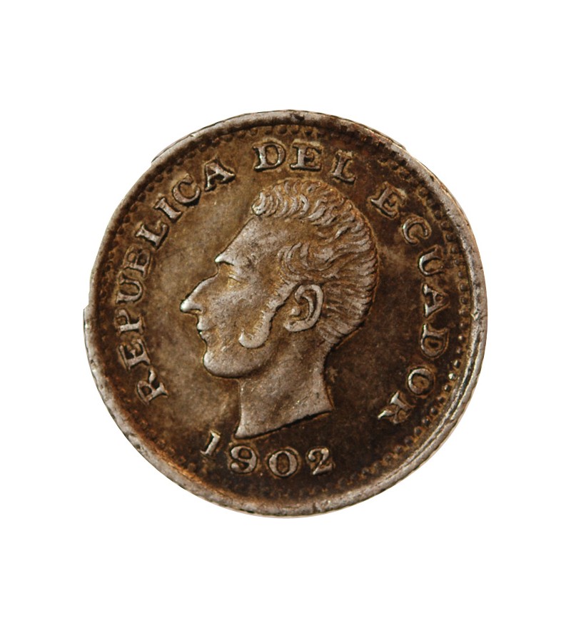 EQUATEUR - 1/2 DECIMO ARGENT 1902 LIMA