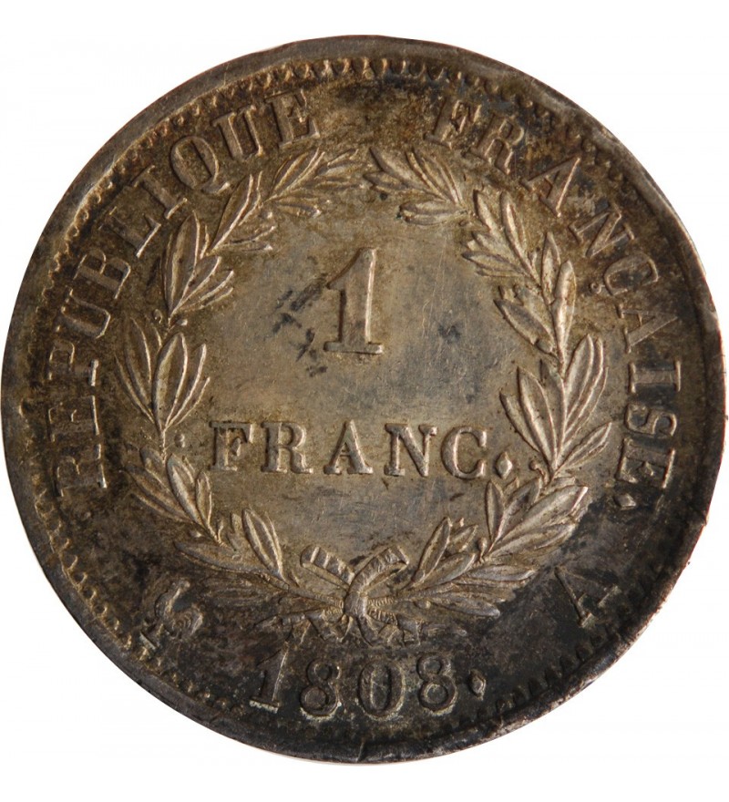 France Napoléon I  - Franc Argent - 1808 A Paris