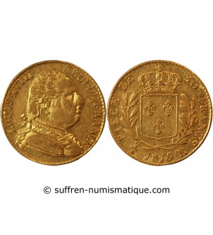 LOUIS XVIII - 20 FRANCS OR 1815 R LONDRES﻿