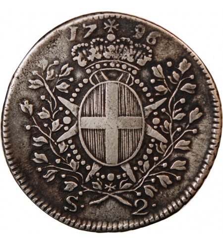 ORDRE DE MALTE, EMMANUEL DE ROHAN - 2 SCUDI ARGENT 1796