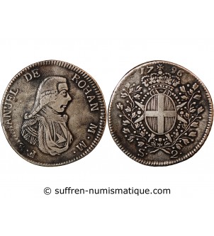 ORDRE DE MALTE, EMMANUEL DE ROHAN - 2 SCUDI ARGENT 1796