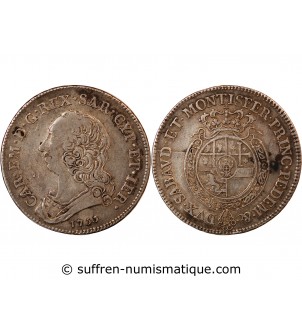 ROYAUME DE SARDAIGNE, CARLO EMANUELE III - 1/2 SCUDO ARGENT 1755