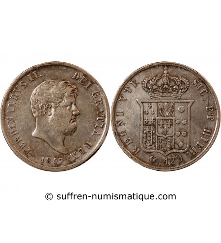 ROYAUME DES DEUX-SICILES, FERDINAND II - 120 GRANA ARGENT 1857
