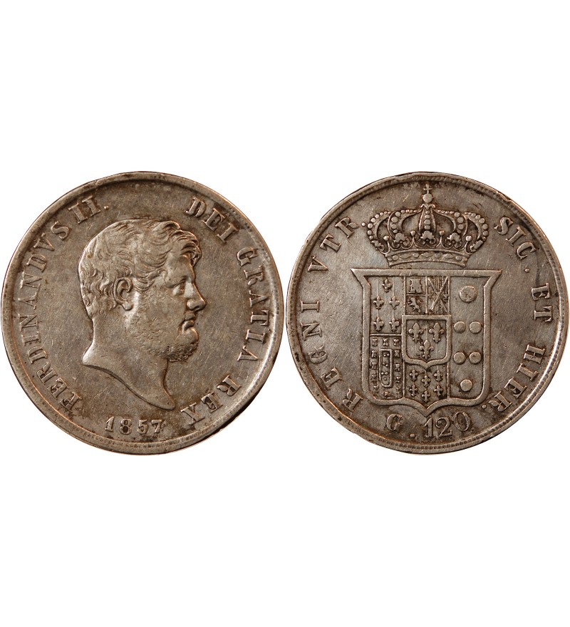ROYAUME DES DEUX-SICILES, FERDINAND II - 120 GRANA ARGENT 1857
