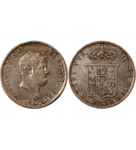 ROYAUME DES DEUX-SICILES, FERDINAND II - 120 GRANA ARGENT 1857