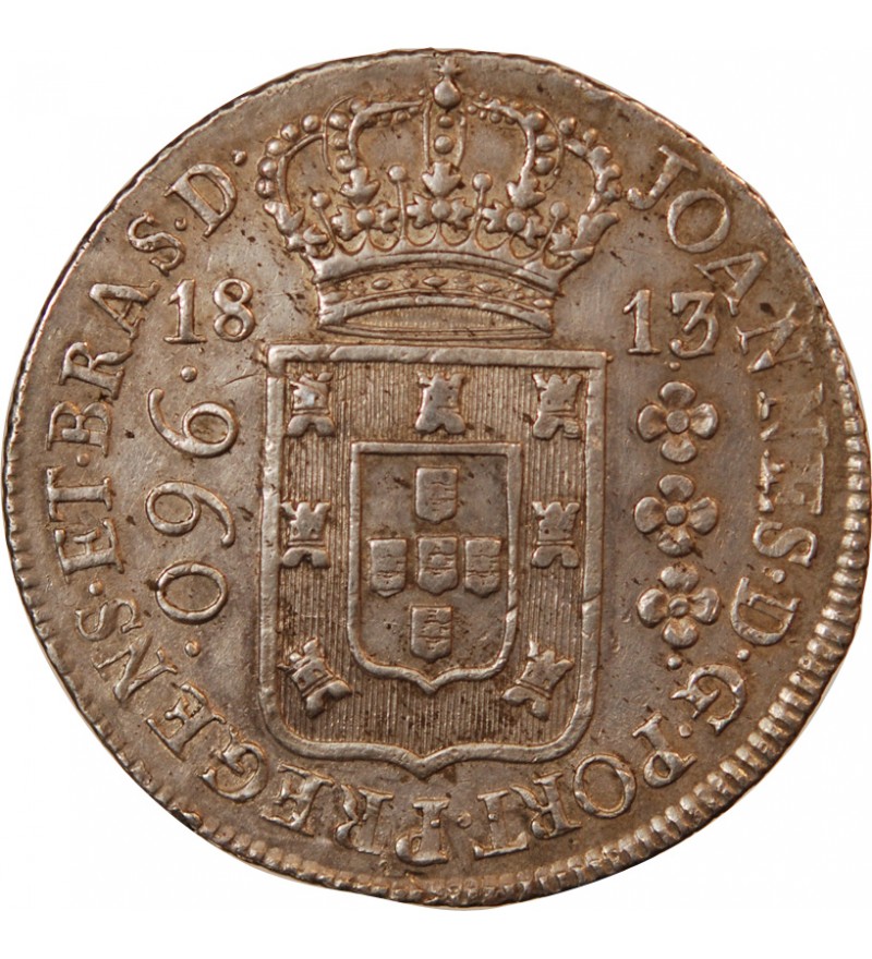 BRESIL, JEAN - 960 REIS ARGENT 1813 R RIO DE JANEIRO