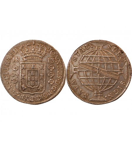 BRESIL, JEAN - 960 REIS ARGENT 1813 R RIO DE JANEIRO