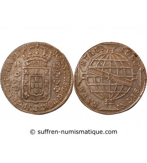 BRESIL, JEAN - 960 REIS ARGENT 1813 R RIO DE JANEIRO