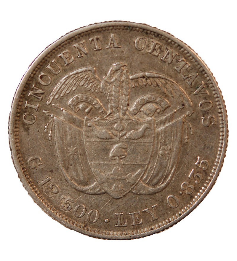 COLOMBIE - 50 CENTAVOS ARGENT 1892 - CHRISTOPHE COLOMB