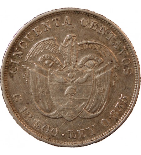 COLOMBIE - 50 CENTAVOS ARGENT 1892 - CHRISTOPHE COLOMB