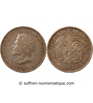 COLOMBIE - 50 CENTAVOS ARGENT 1892 - CHRISTOPHE COLOMB