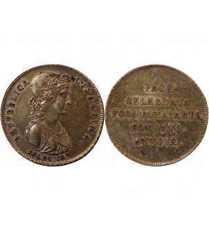 ITALIE, REPUBLIQUE CISALPINE -  30 SOLDI ARGENT AN IX (1801) MILAN 2