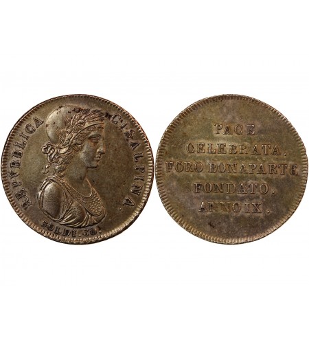 ITALIE, REPUBLIQUE CISALPINE -  30 SOLDI ARGENT AN IX (1801) MILAN