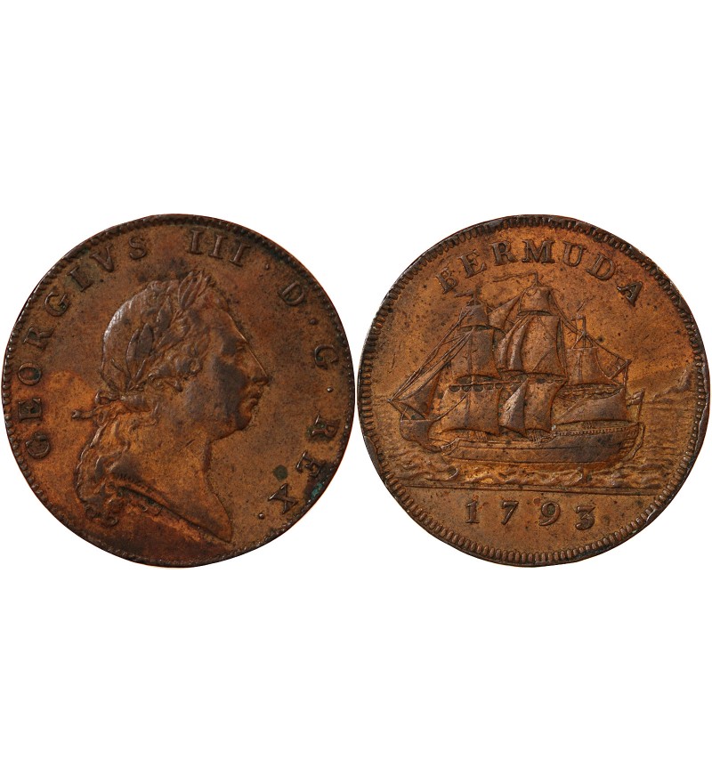 BERMUDES, GEORGES III - PENNY 1793