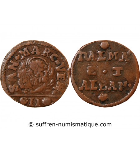 ITALIE - RÉPUBLIQUE DE VENISE, DALMATIE ET ALBANIE - 2 SOLDI 1691-1709