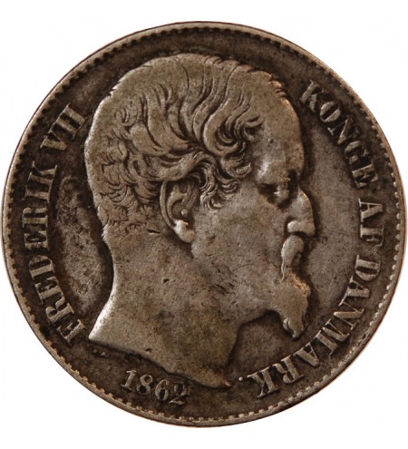 ANTILLES DANOISES, FREDERIK VII - 20 CENTS ARGENT 1862