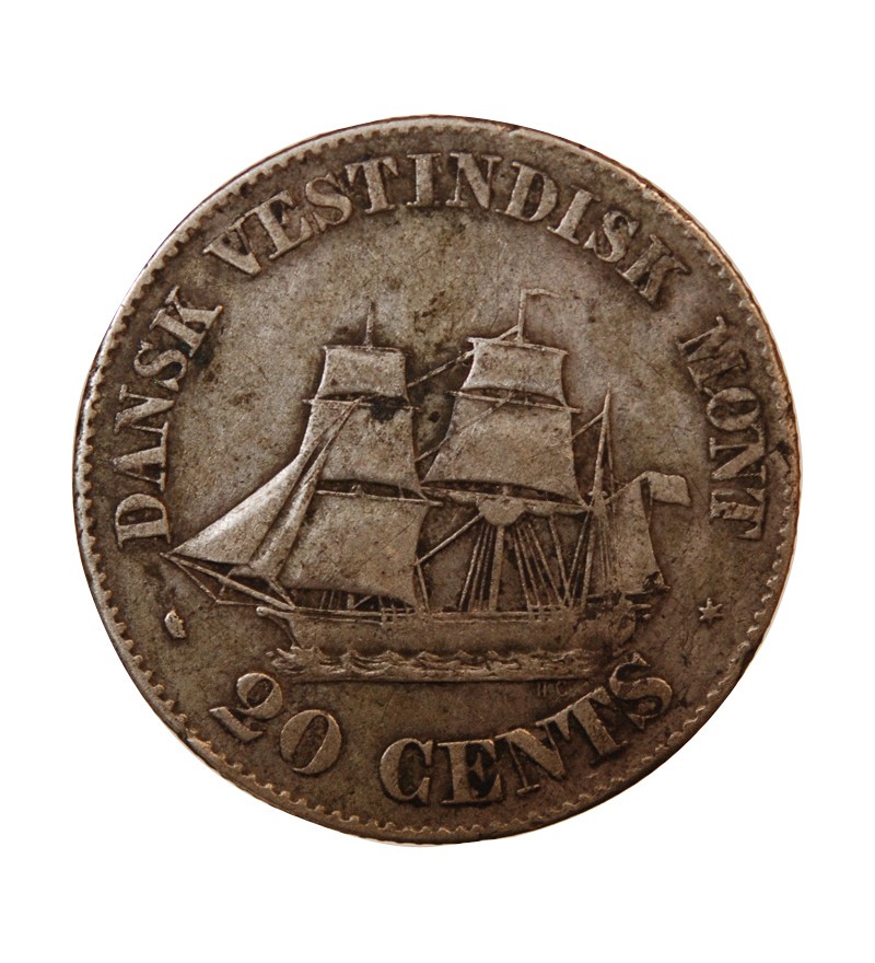 ANTILLES DANOISES, FREDERIK VII - 20 CENTS ARGENT 1862