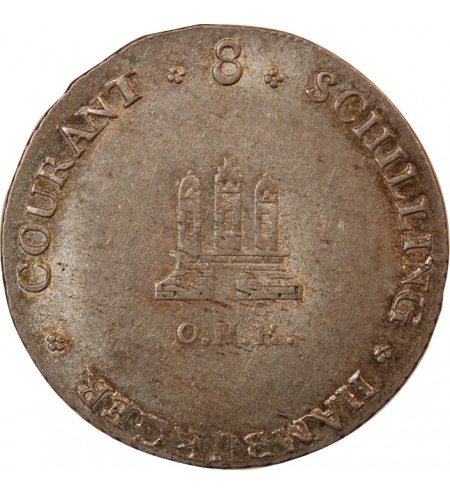 ALLEMAGNE, HAMBOURG - 8 SHILLING ARGENT 1797 OHK