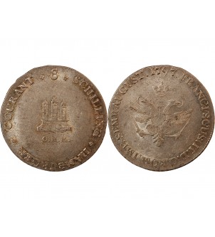 ALLEMAGNE, HAMBOURG - 8 SHILLING ARGENT 1797 OHK 2