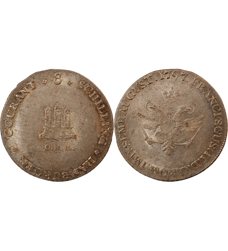 ALLEMAGNE, HAMBOURG - 8 SHILLING ARGENT 1797 OHK