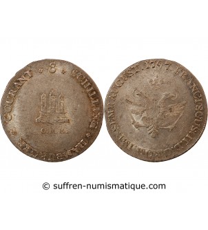 ALLEMAGNE, HAMBOURG - 8 SHILLING ARGENT 1797 OHK