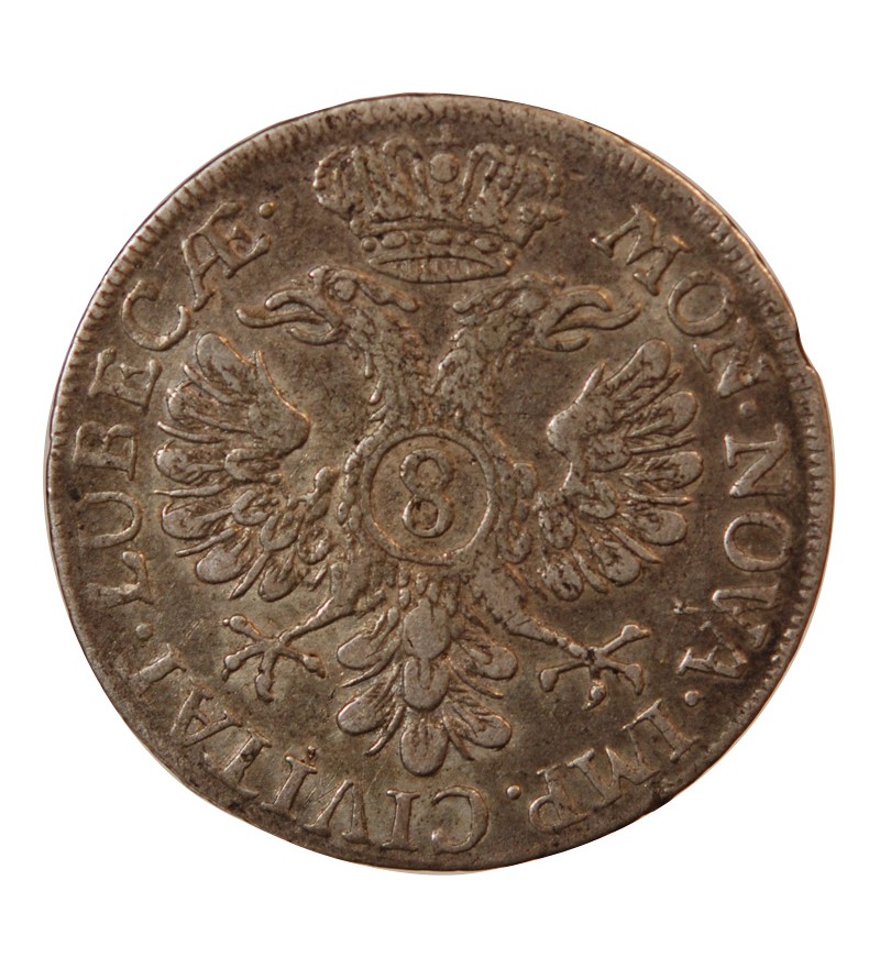 ALLEMAGNE, LÜBECK - 8 SCHILLING ARGENT 1752