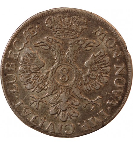 ALLEMAGNE, LÜBECK - 8 SCHILLING ARGENT 1752
