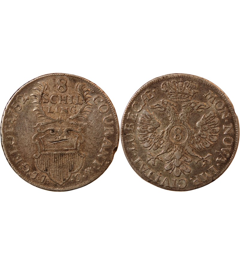 ALLEMAGNE, LÜBECK - 8 SCHILLING ARGENT 1752