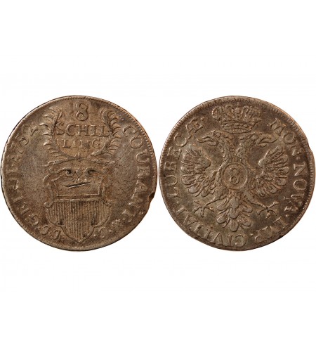 ALLEMAGNE, LÜBECK - 8 SCHILLING ARGENT 1752