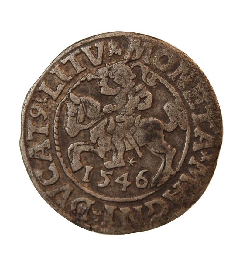 POLOGNE-LITUANIE, SIGISMOND II - 1/2 GROSCHEN ARGENT 1546