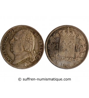 France 1 Franc Louis XVIII  1816 A Paris