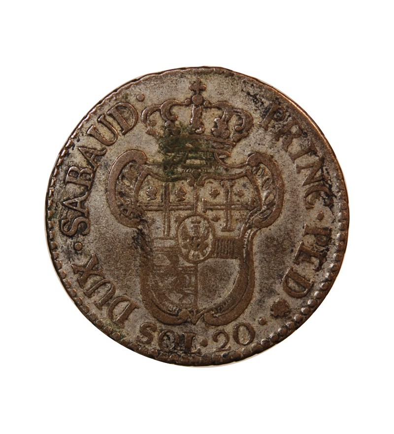 ITALIE, ROYAUME DE SARDAIGNE, VICTOR AMEDEE III - 20 SOLDI 1794 TURIN