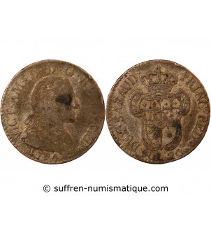 ITALIE, ROYAUME DE SARDAIGNE, VICTOR AMEDEE III - 20 SOLDI 1795 TURIN