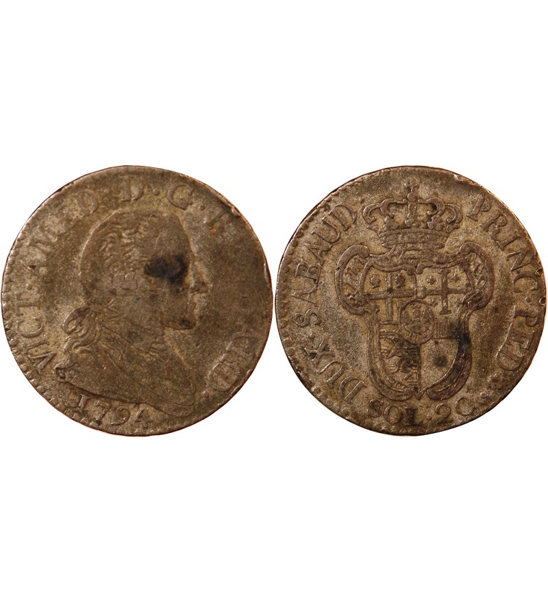 ITALIE, ROYAUME DE SARDAIGNE, VICTOR AMEDEE III - 20 SOLDI 1795 TURIN