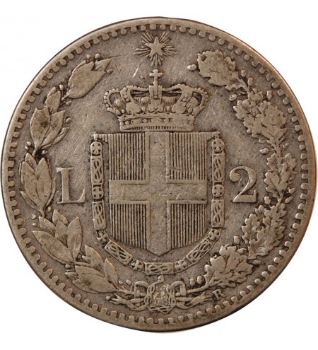ITALIE, UMBERTO Ier - 2 LIRE ARGENT 1881 R ROME