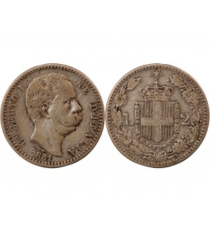 ITALIE, UMBERTO Ier - 2 LIRE ARGENT 1881 R ROME 2