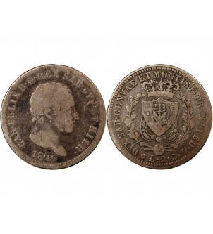 ITALIE, ROYAUME DE SARDAIGNE, CHARLES FELIX - 2 LIRE ARGENT 1826 P ANCRE GÊNES 2