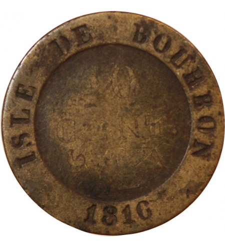 ISLE DE BOURBON, LOUIS XVIII - 10 CENTIMES 1816