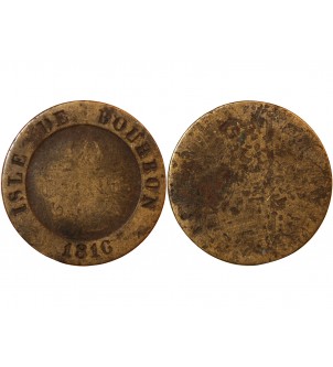 ISLE DE BOURBON, LOUIS XVIII - 10 CENTIMES 1816 2