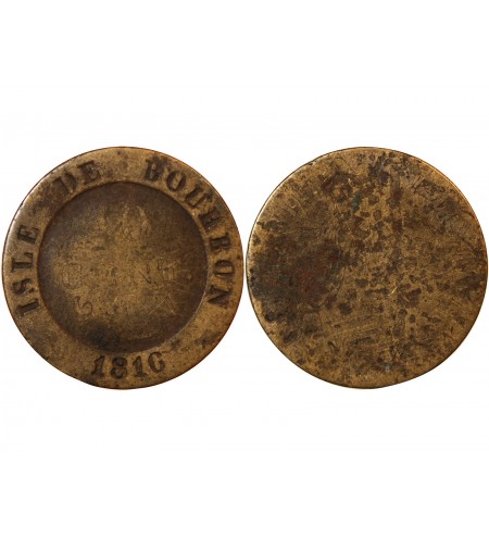 ISLE DE BOURBON, LOUIS XVIII - 10 CENTIMES 1816