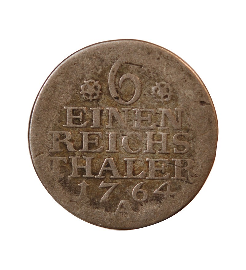 PRUSSE, FRIEDRICH II - 1/6 THALER ARGENT 1764 A BERLIN