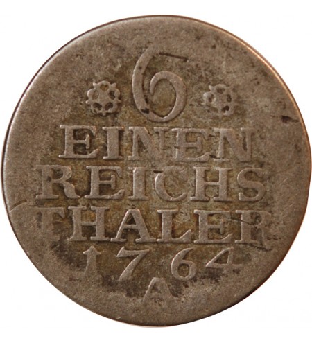 PRUSSE, FRIEDRICH II - 1/6 THALER ARGENT 1764 A BERLIN