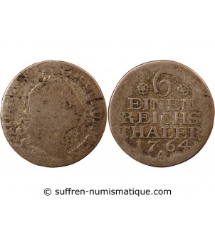 PRUSSE, FRIEDRICH II - 1/6 THALER ARGENT 1764 A BERLIN