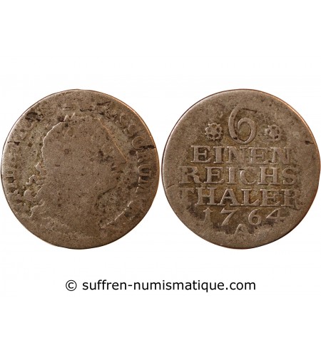 PRUSSE, FRIEDRICH II - 1/6 THALER ARGENT 1764 A BERLIN