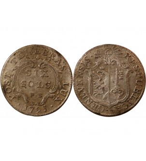 SUISSE, GENÈVE - 6 SOLS ARGENT 1791 PB 2
