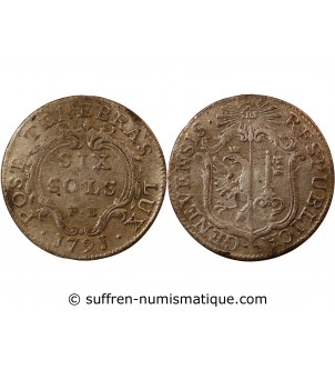 SUISSE, GENÈVE - 6 SOLS ARGENT 1791 PB