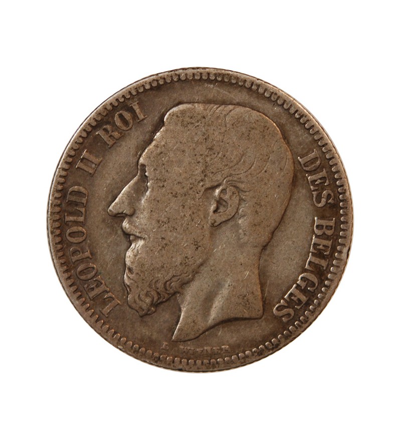BELGIQUE, LEOPOLD II - 2 FRANCS ARGENT 1867 - Légende française